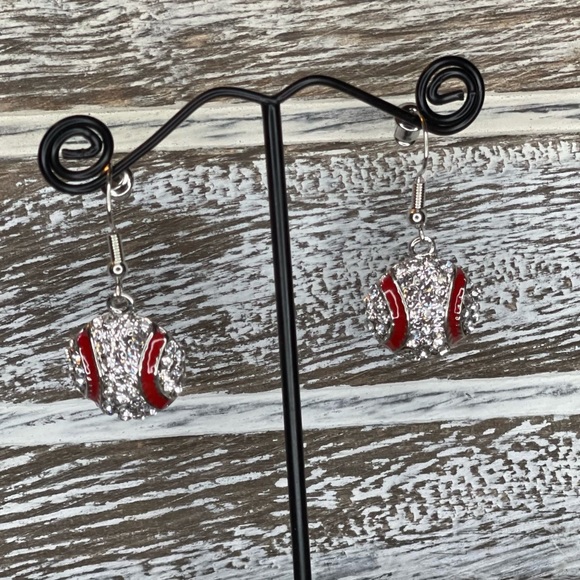 CZ Bling Bling Baseball Dangles - Picture 1 of 1